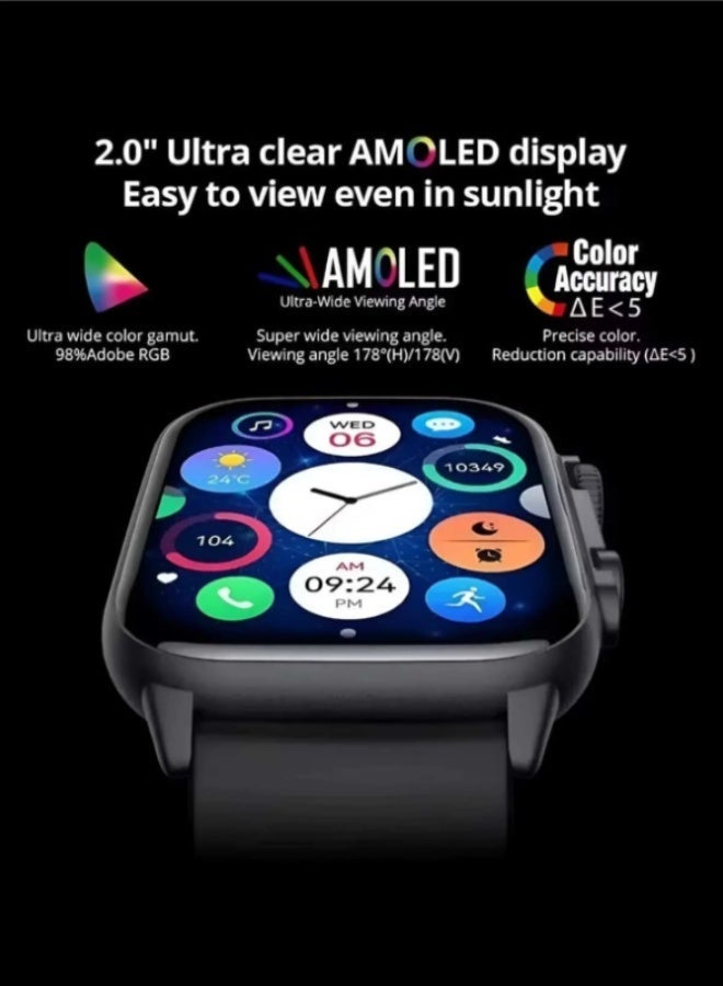 وينماكس ساعة ذكية فائقة مع شاشة AMOLED، و7 أحزمة مخصصة، وتتبع متقدم للصحة واللياقة البدنية - Image 4